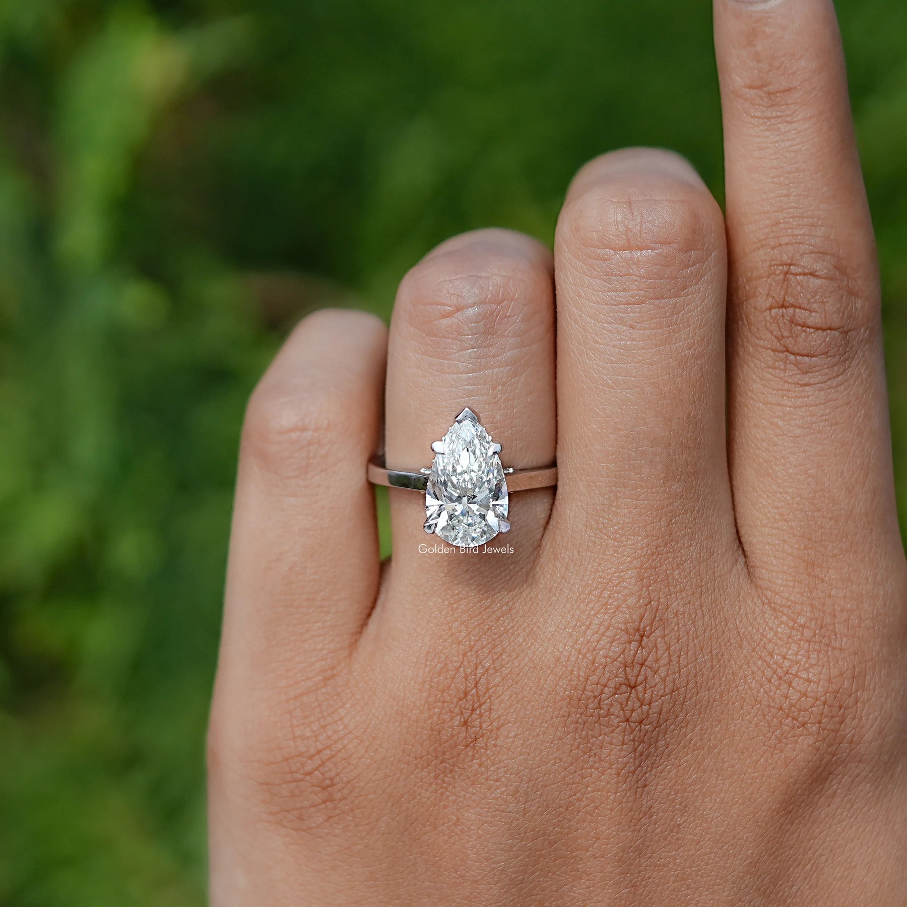 Back View Of Diamond Bridge Accent Wedding Ring
