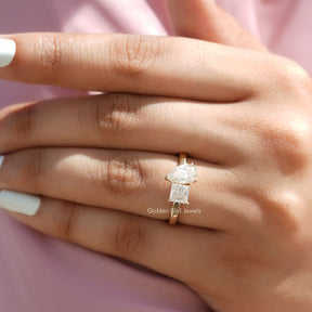 Pear and Princess Cut Lab Diamond Toi Et Moi Ring