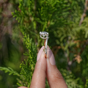 Side View of Pear Lab Diamond Curved Solitaire Ring
