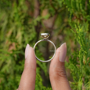 Back view of Yellow Moissanite Bezel Set Solitaire Ring in secure setting 