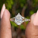 Front View of Pear Cut Moissanite Accent Engagement Ring
