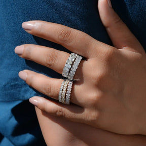 [Colorless Pear Shaped Eternity Wedding Band]-[Golden Bird Jewels]