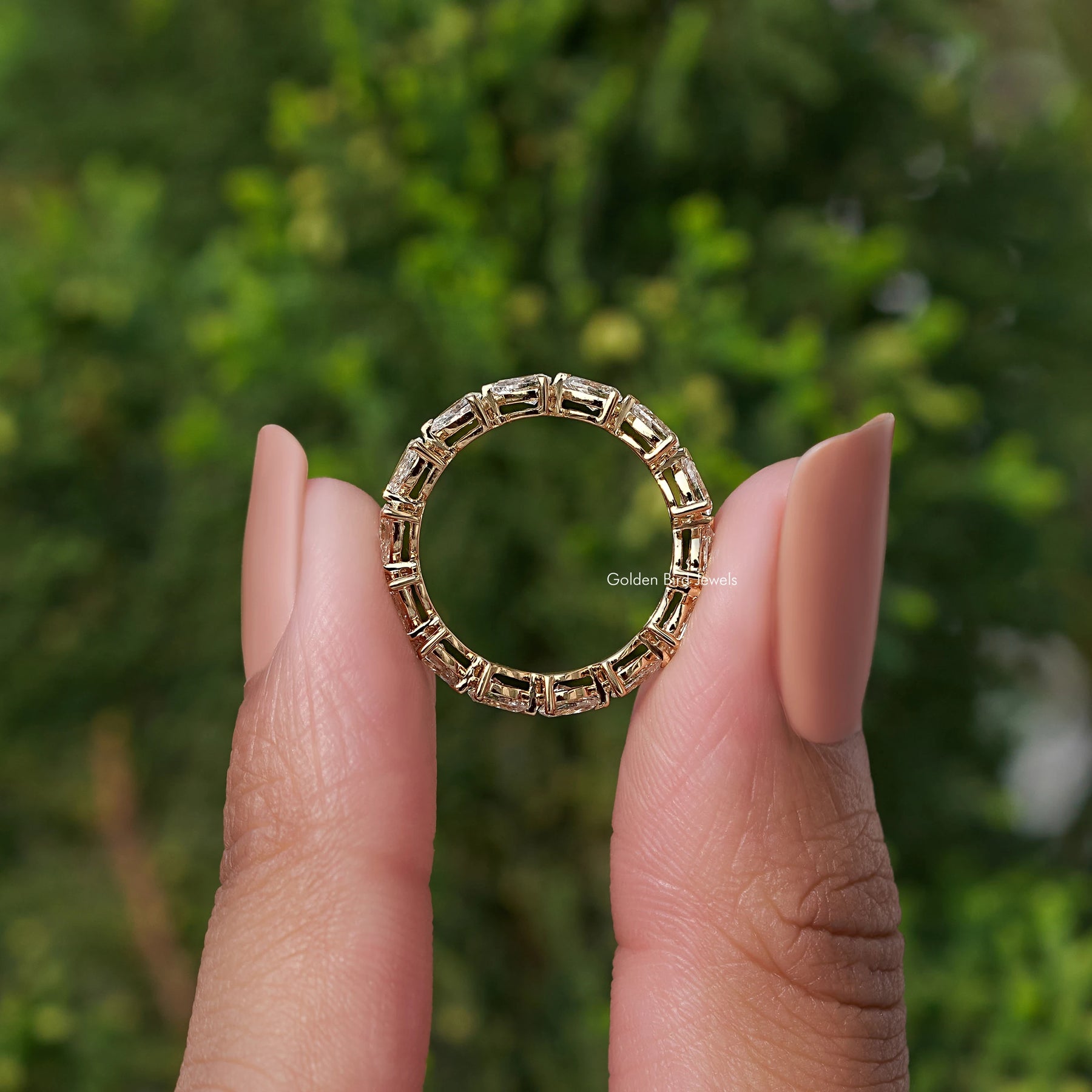 Pear Eternity Band Lab Grown Wedding Band