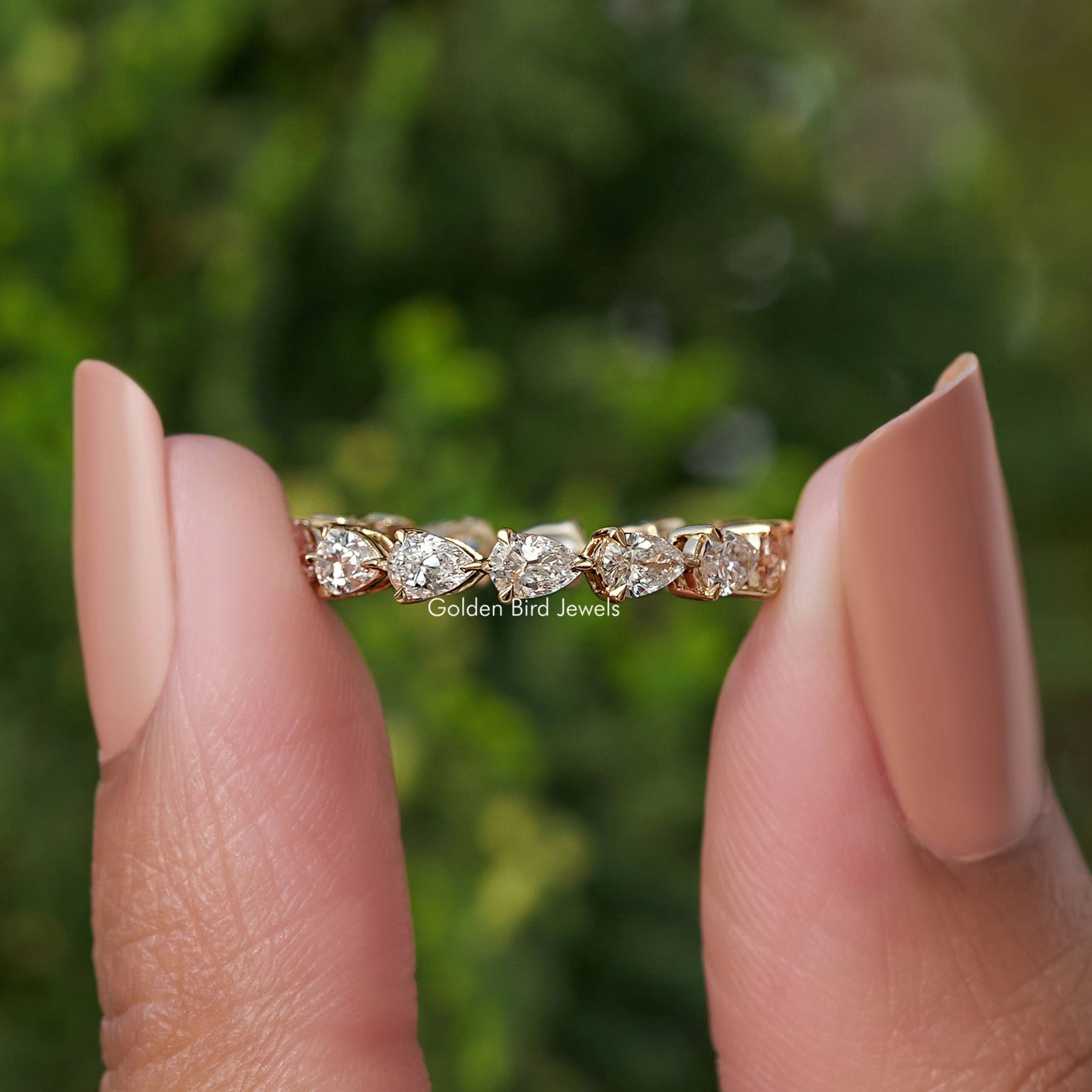 Pear Eternity Band Lab Grown Wedding Band