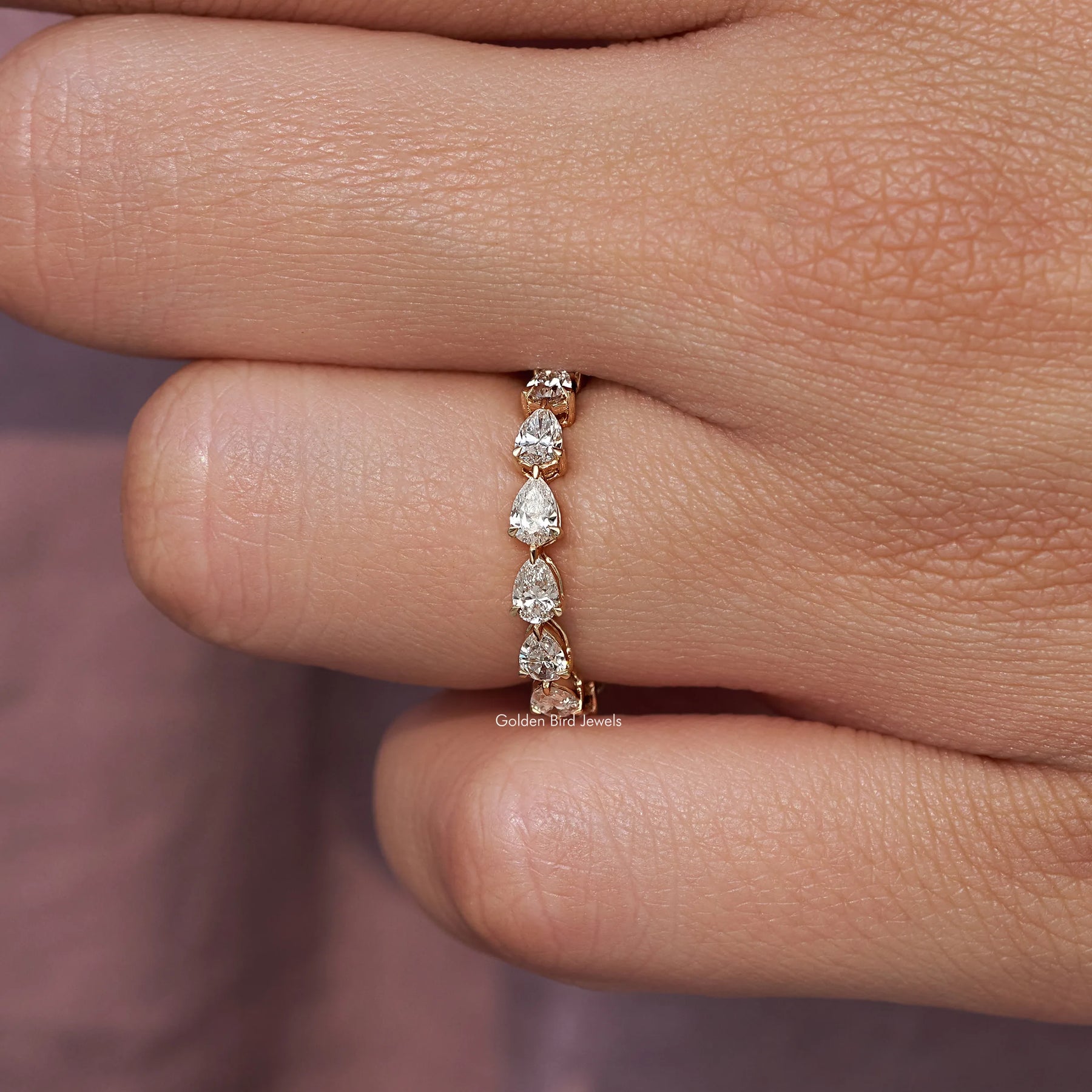 Pear Eternity Band Lab Grown Wedding Band