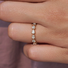 Pear Eternity Band Lab Grown Wedding Band