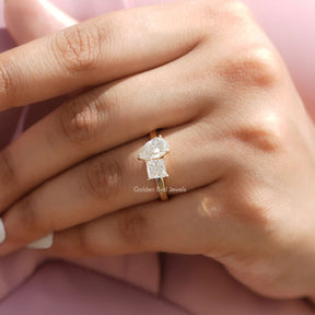 Pear and Princess Cut Lab Diamond Toi Et Moi Ring