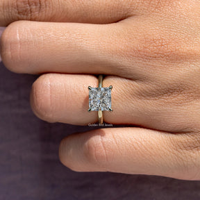 Lab Grown Princess Cut Diamond Solitaire Ring