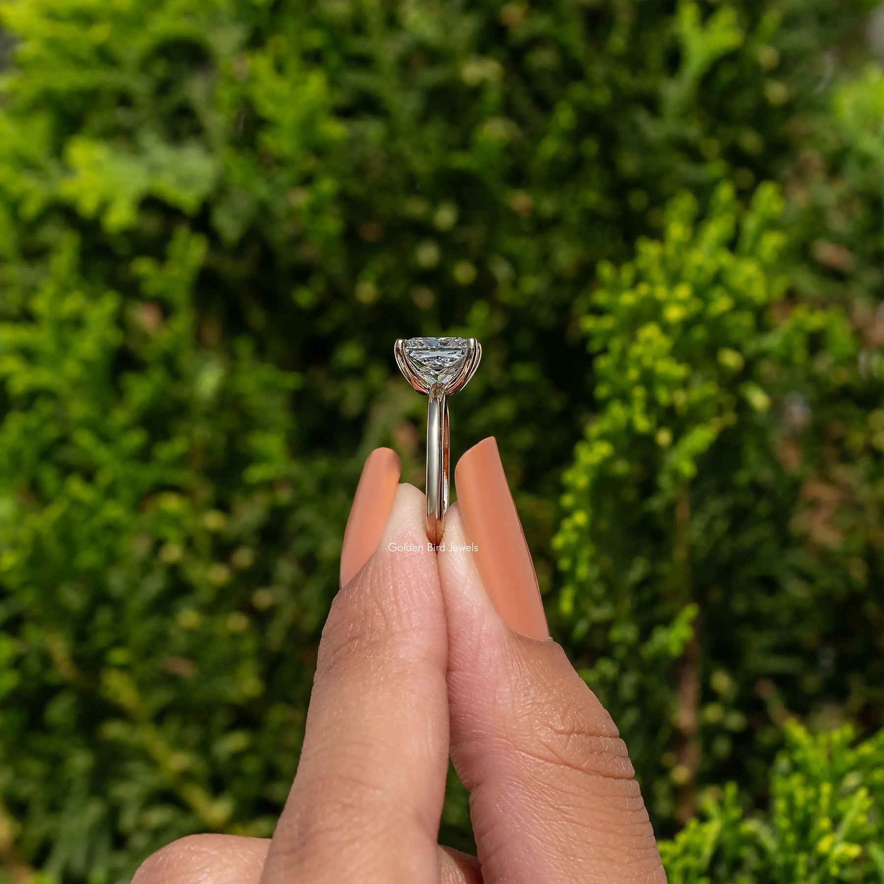Lab Grown Princess Cut Diamond Solitaire Ring