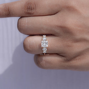 Display view of Princess Lab Diamond Five Stone Ring