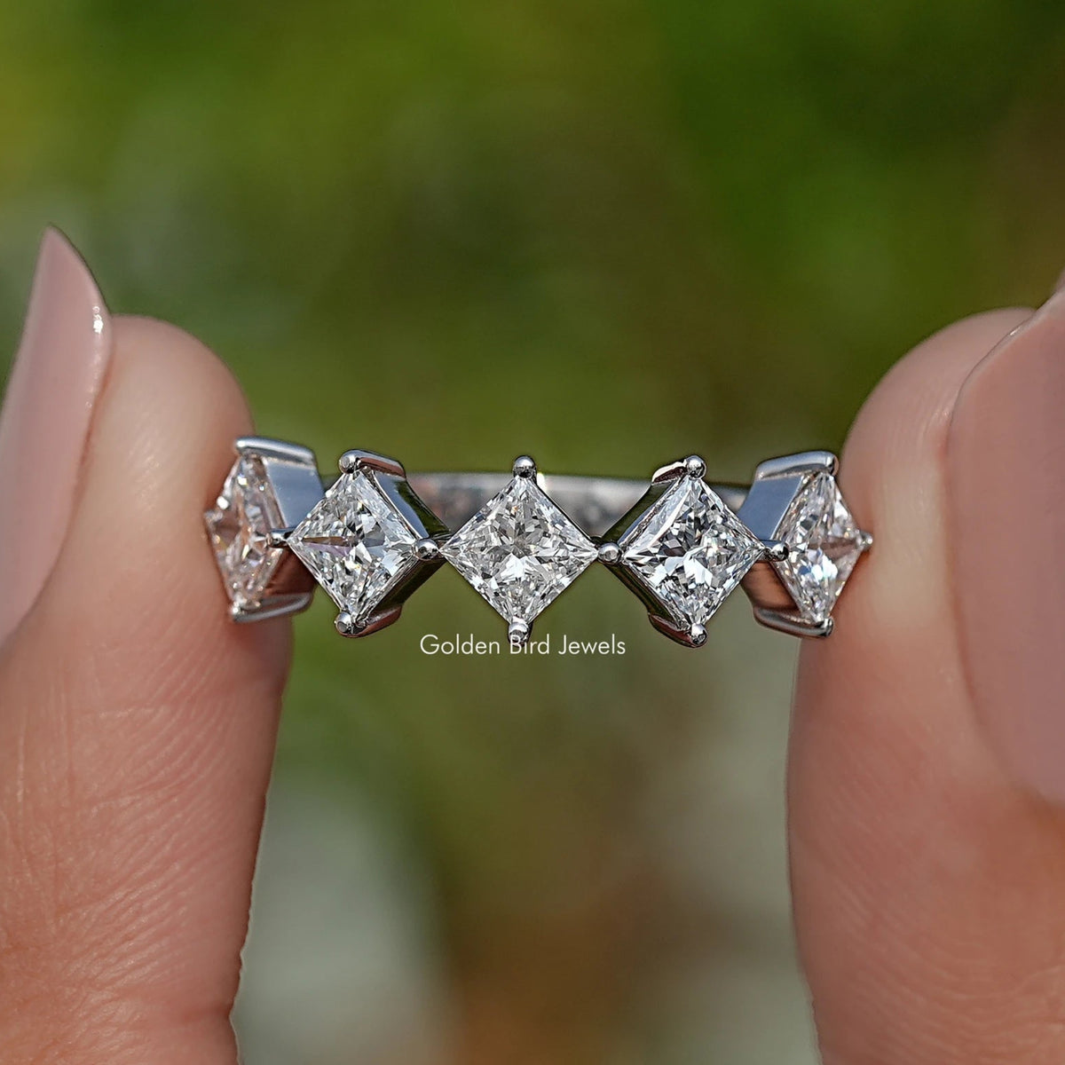 Princess Cut Lab Diamond Five Stone Ring