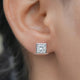 Princess Cut Lab Diamond Milgrain Stud Earrings