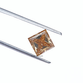 Top View of Orange Princess Cut Loose Moissanite