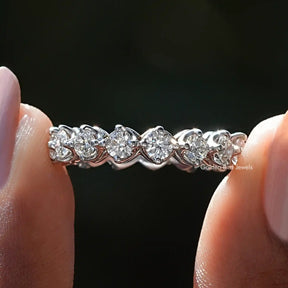 Round Cut Lab Diamond Eternity Wedding Band
