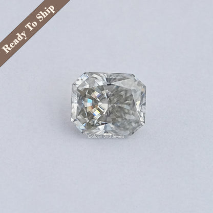 Radiant-cut moissanite gemstone, faceted loose stone