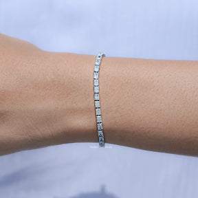 Detailed View of Radiant Cut Lab Tennis Bracelet
