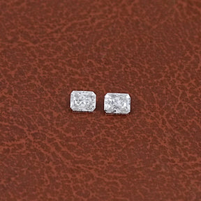 Top View of Radiant Cut Loose Moissanite Pair