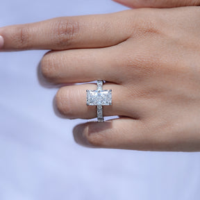 Radiant Cut Lab Diamond Accent Set Ring
