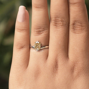 View of Solitaire Radiant Cut Moissanite Ring In White Gold