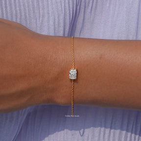 View of Radiant Cut diamond chain Bracelet