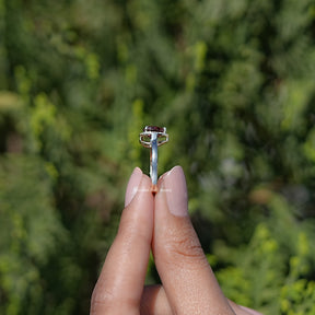 Side View of Engagement ring crafted With Ruby Heart Gemstone