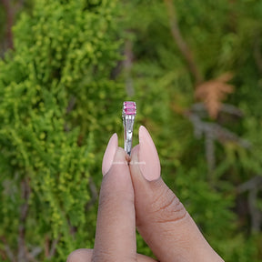 Red Ruby Emerald Shaped Gemstone Seven Stone Band