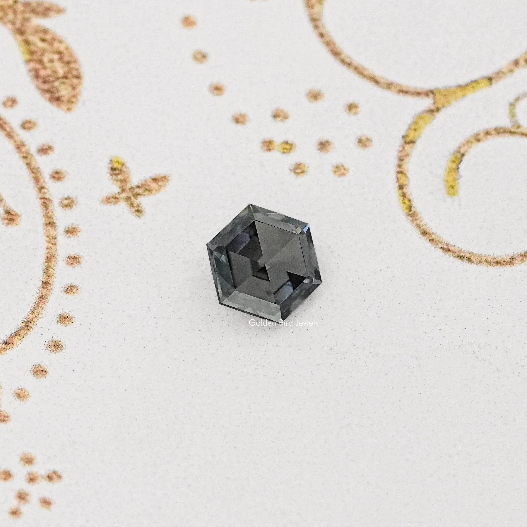 Gray Rose Cut Hexagon Loose Moissanite