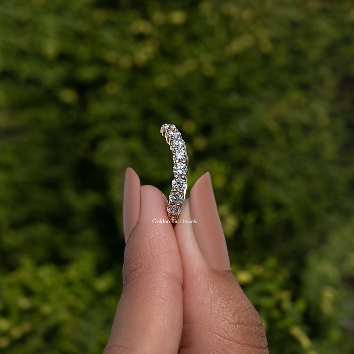 Round Cut Diamond Ring Full Eternity Band