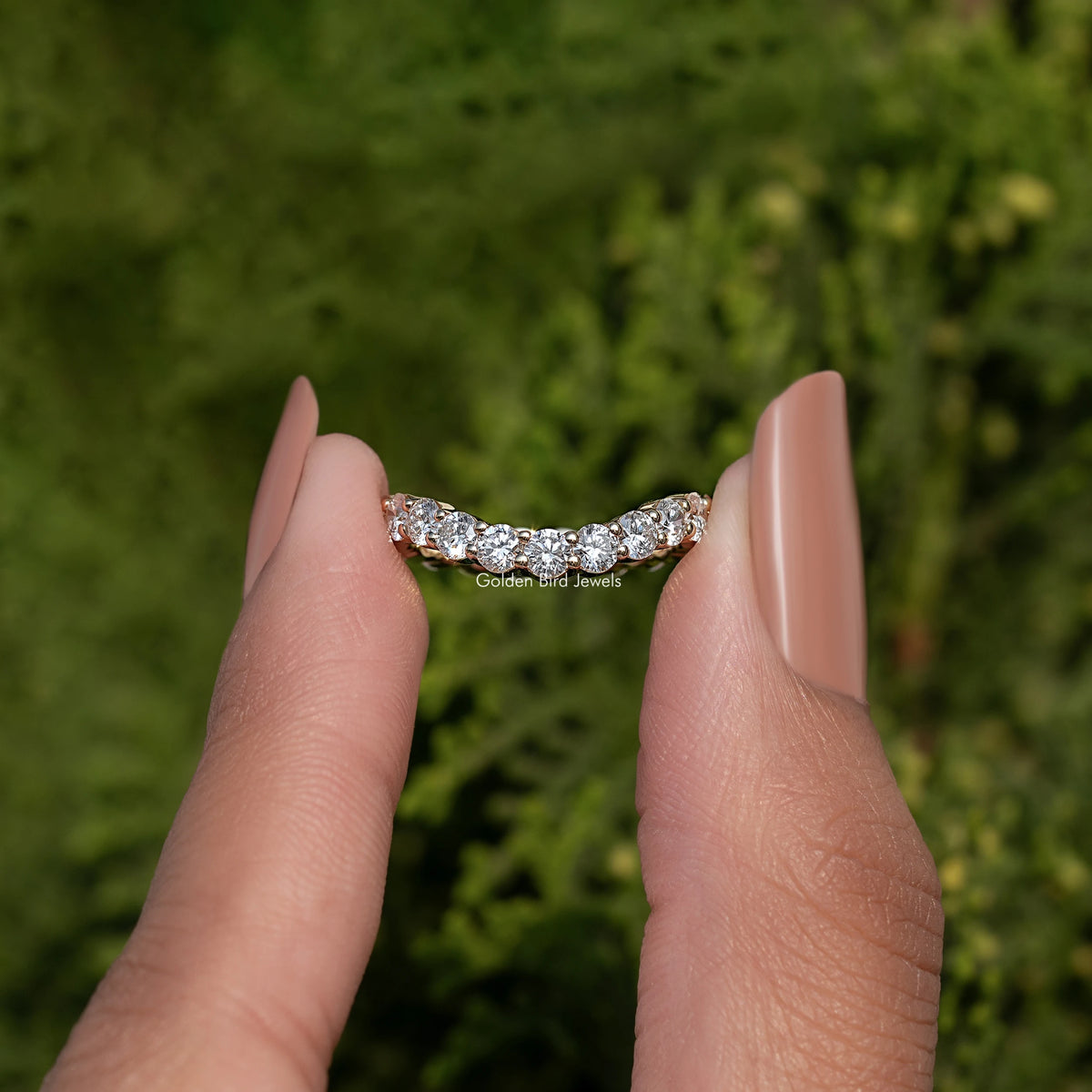 Round Cut Diamond Ring Full Eternity Band