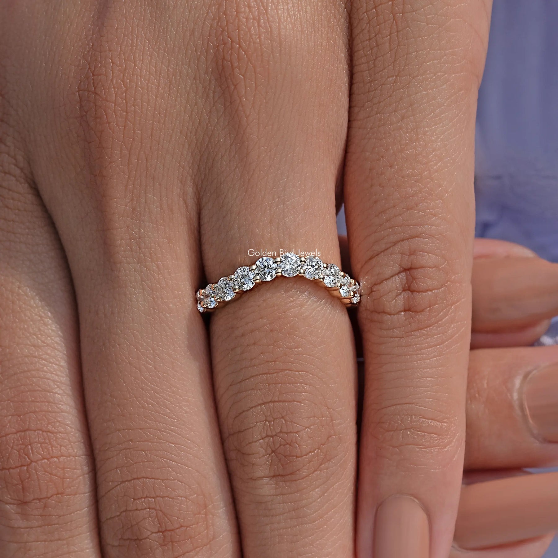 Round Cut Diamond Ring Full Eternity Band