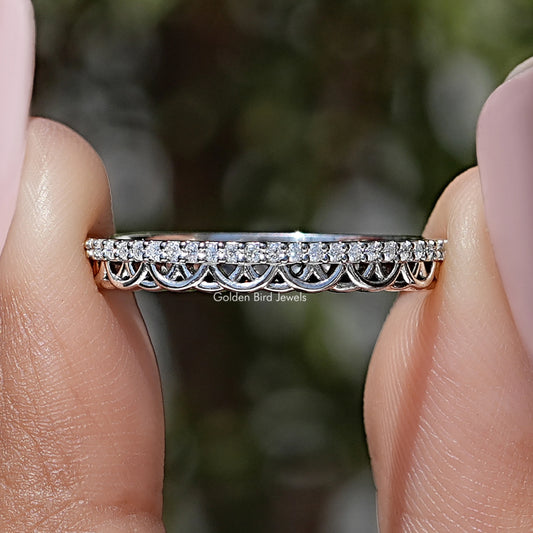 Colorless Round Moissanite Stacking Band