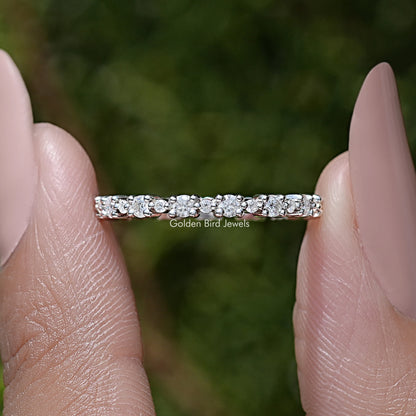 Round Cut Moissanite Full Eternity Wedding Band