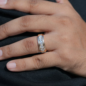 Round Cut Lab Diamond Channel Set Men's Ring
