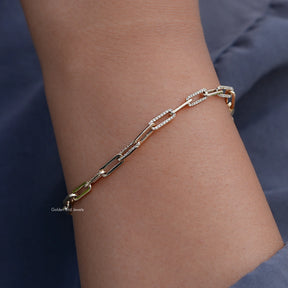 Lab Diamond Round Shaped Bracelet in Secure Link Setting 
