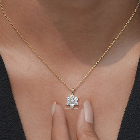 View Of Round Cut Diamond Pendant​ in Wear's of Women's
