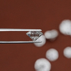 Side View of Round Cut Lab Diamond In White 