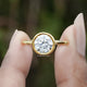 Round Cut Lab Diamond Bezel Set Ring
