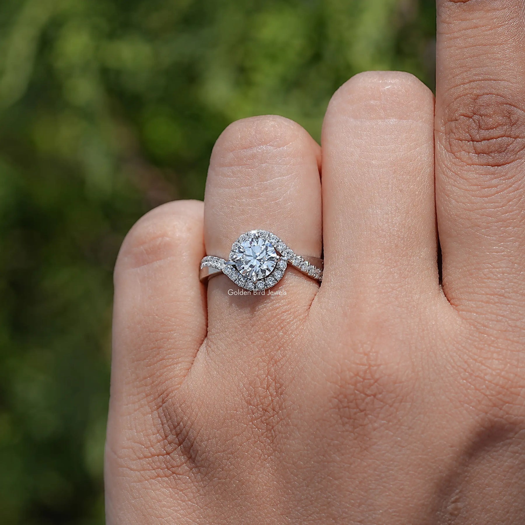 Round Shaped Lab Diamond Bypass Ring
