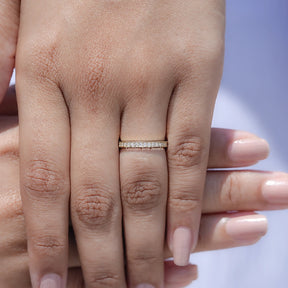 Round Cut Lab Diamond Full Eternity Wedding Band