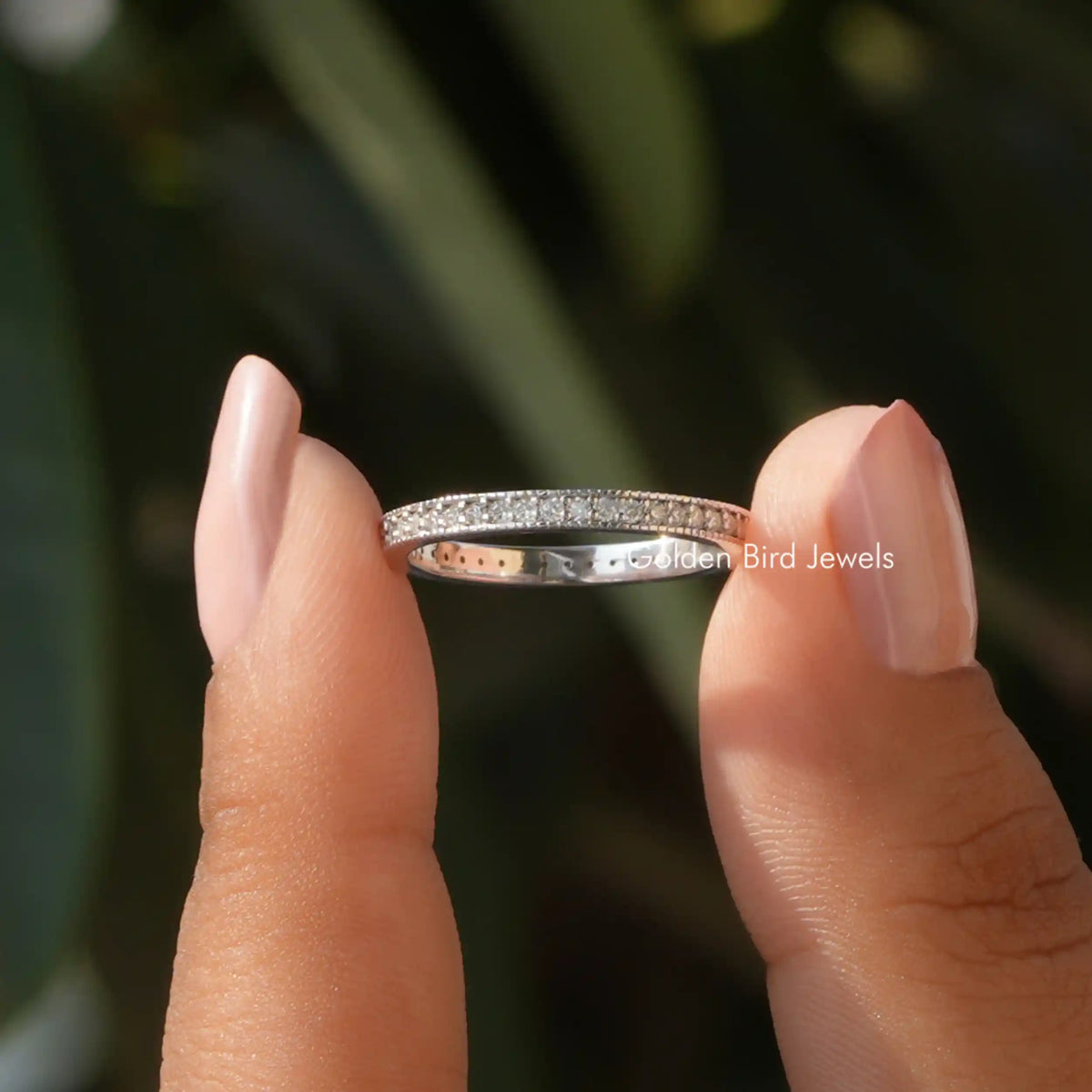 Round Cut Lab Diamond Full Eternity Wedding Band
