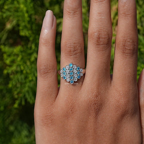 Top view of Round Cut Lab Diamond Ring 