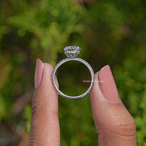 Round Shaped Lab Diamond Hidden Halo Ring