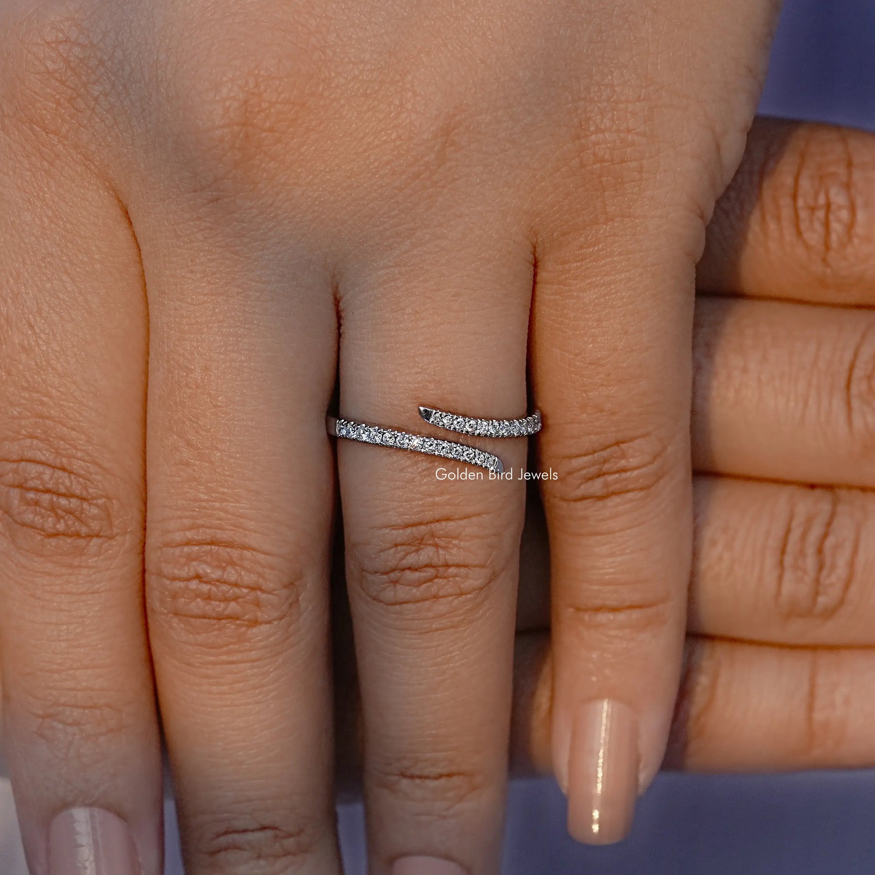 Round Cut Lab Diamond Open Cuff Band