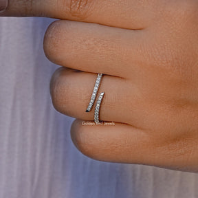 Round Cut Lab Diamond Open Cuff Band