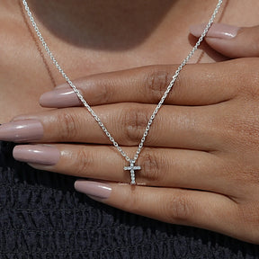 Detailed View Of Round Cut Lab Diamond Pendant In White Gold