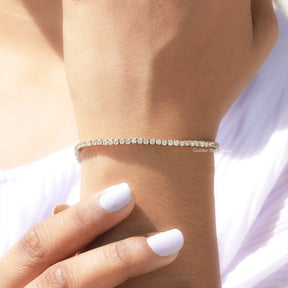 White Gold Round Cut Tennis Bracele