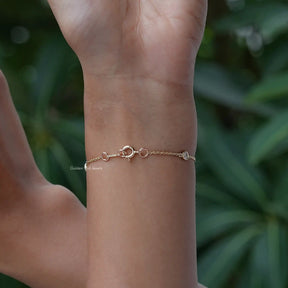 Back view of moissanite round cut bracelet