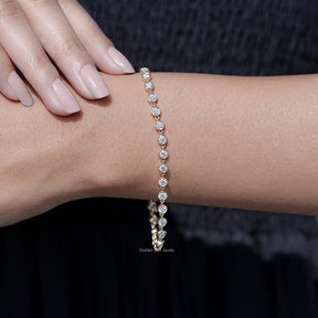 Colorless Round Cut Moissanite Bracelet
