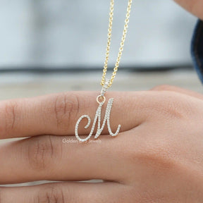 In front view of moissanite round cut pendant