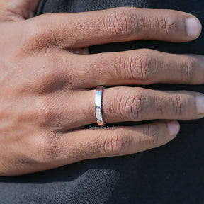 View of Round Shaped Solitaire Men's Band in prongs setting